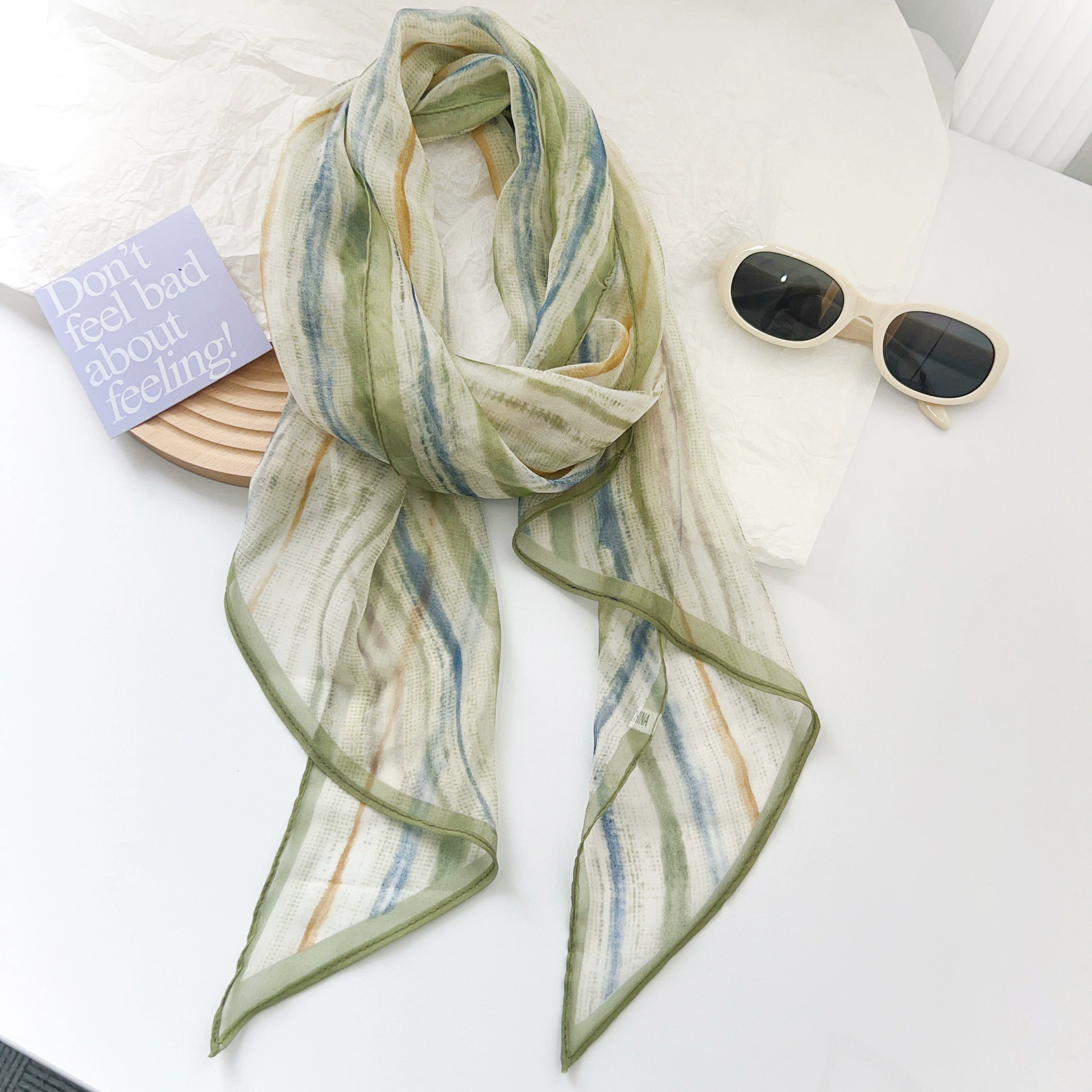 Chiffon Stripe Long Scarf view 3