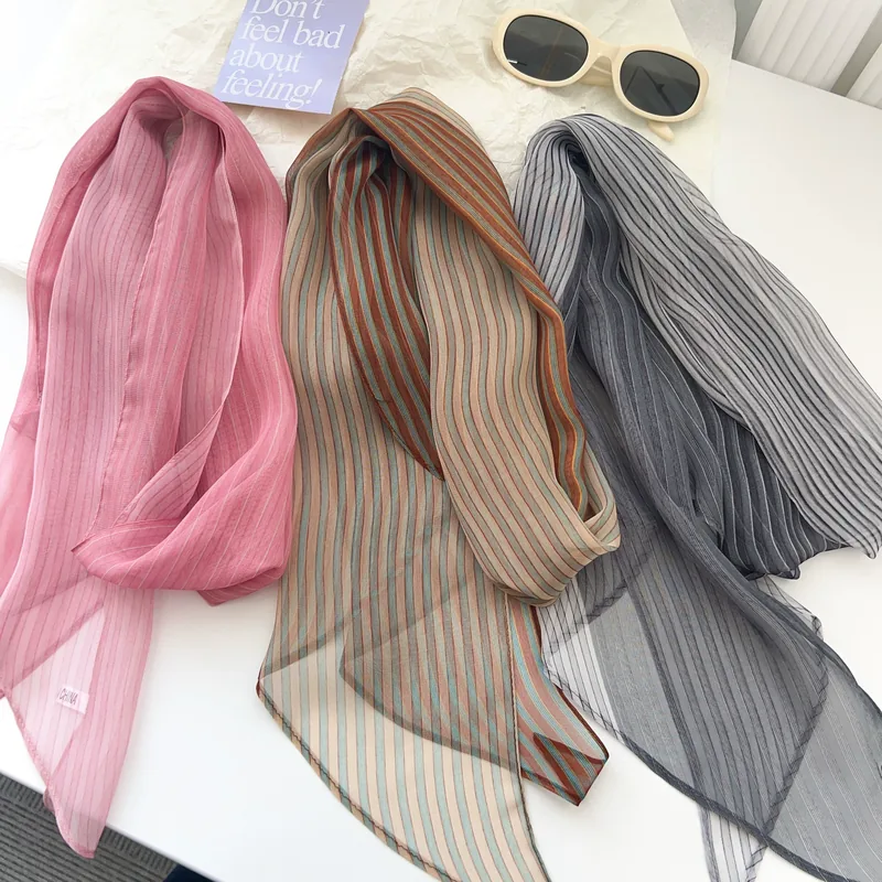 Chiffon Colorblock Long Scarf