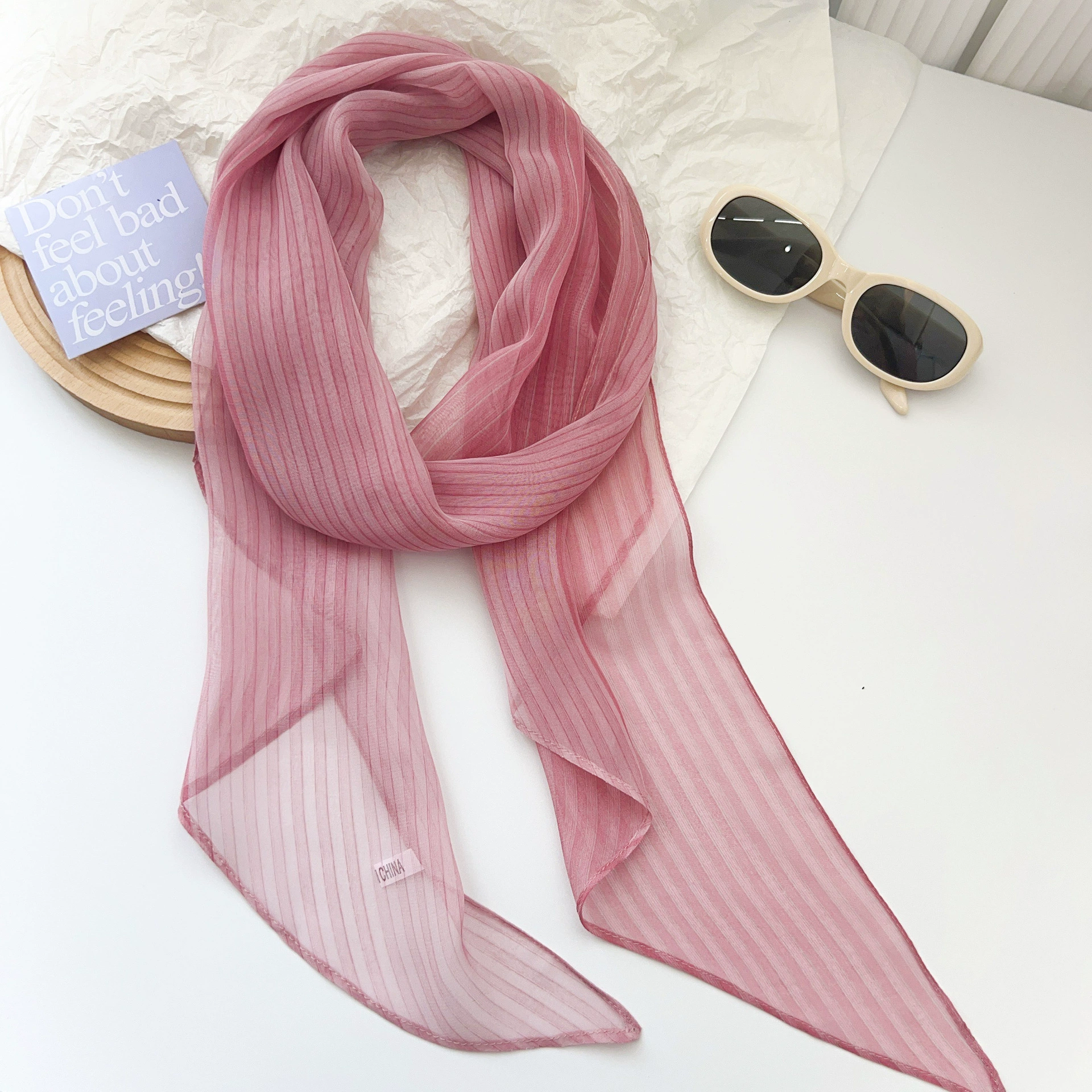 Chiffon Colorblock Long Scarf view 2