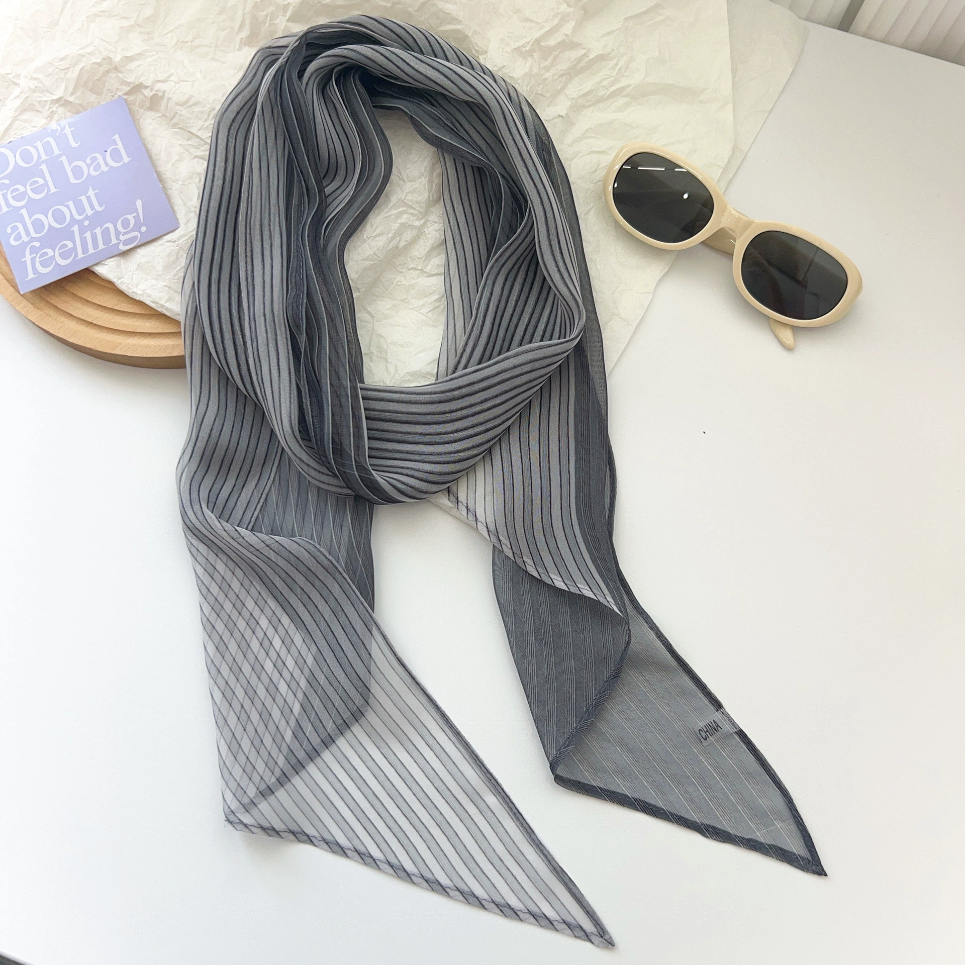 Chiffon Colorblock Long Scarf view 4