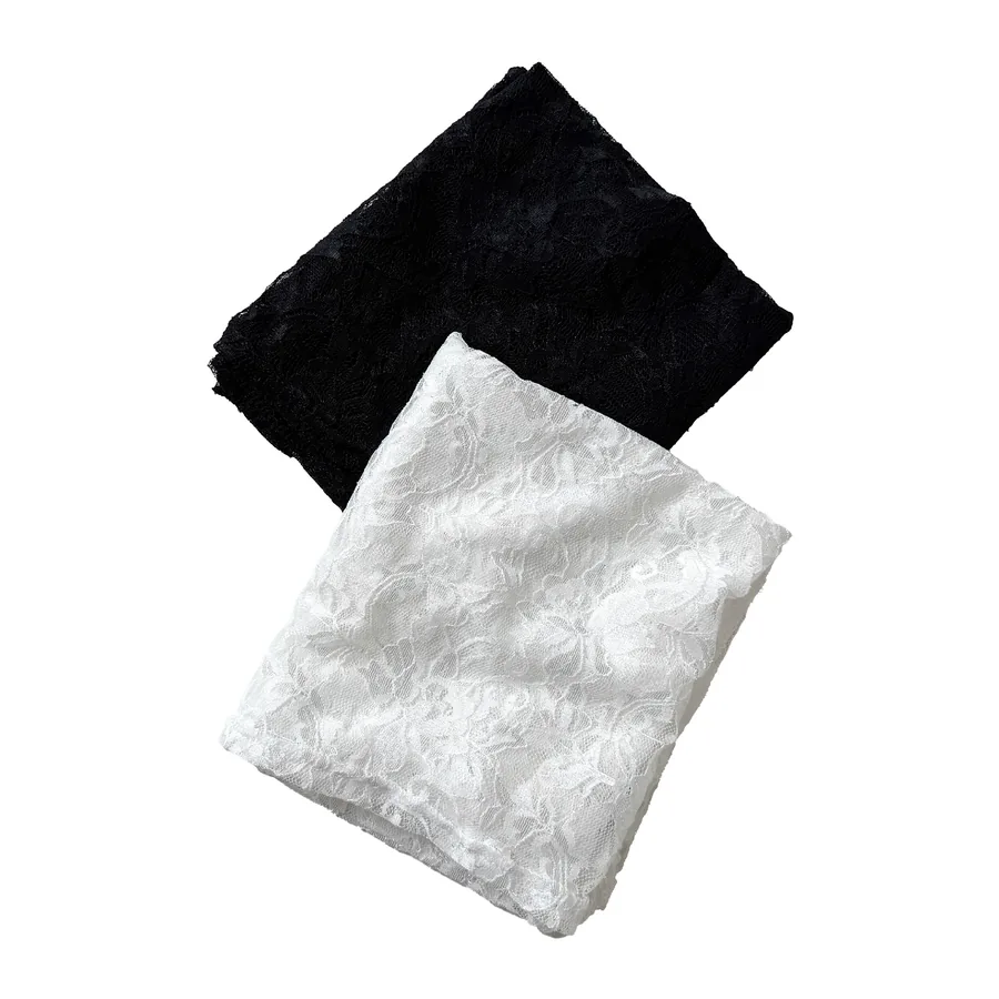 Lace Trim Mesh Skirt Scarf view 5