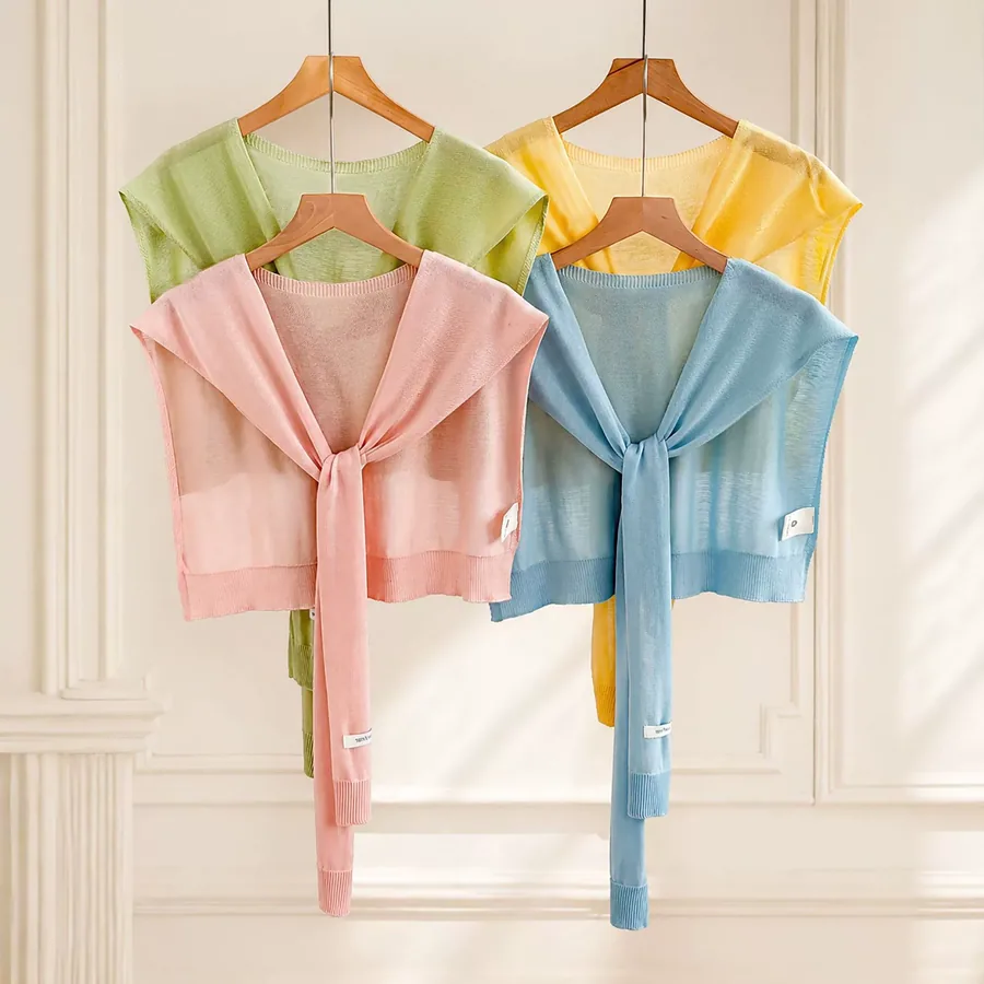 Tencel Shawl with Solid Color view 3