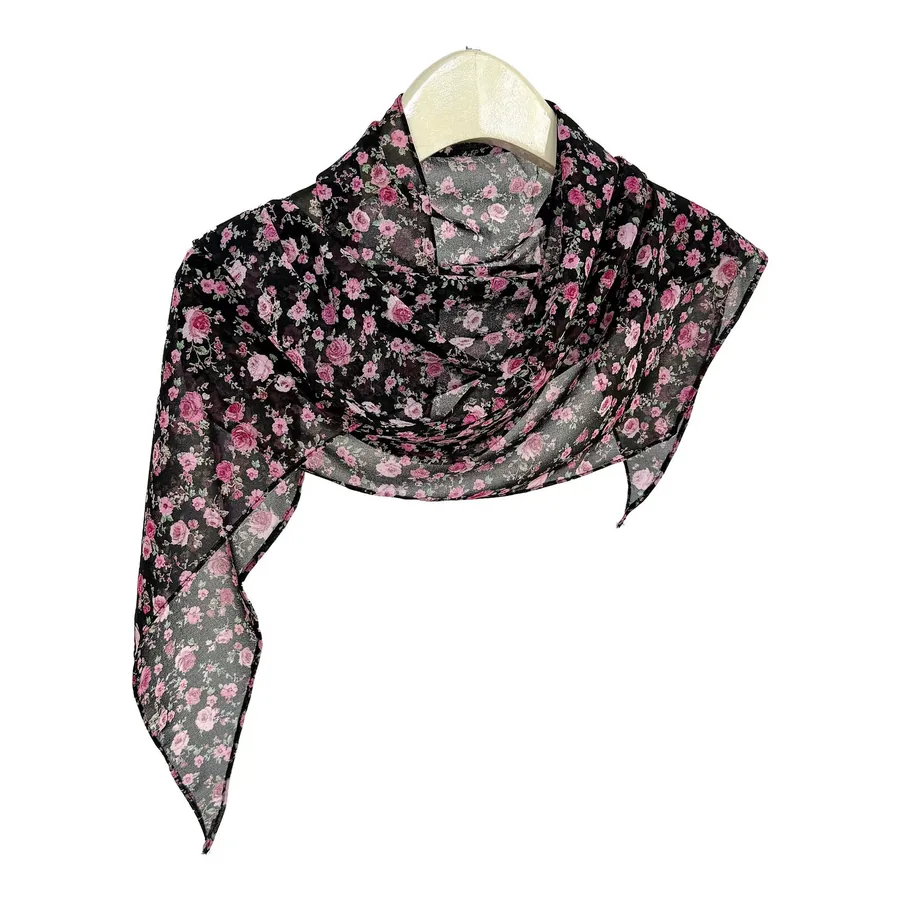 Polka Dot Long Silk Scarf view 5