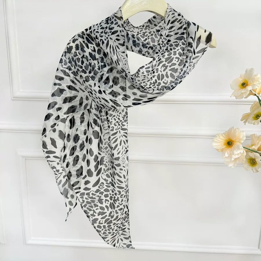 Polka Dot Long Silk Scarf view 8