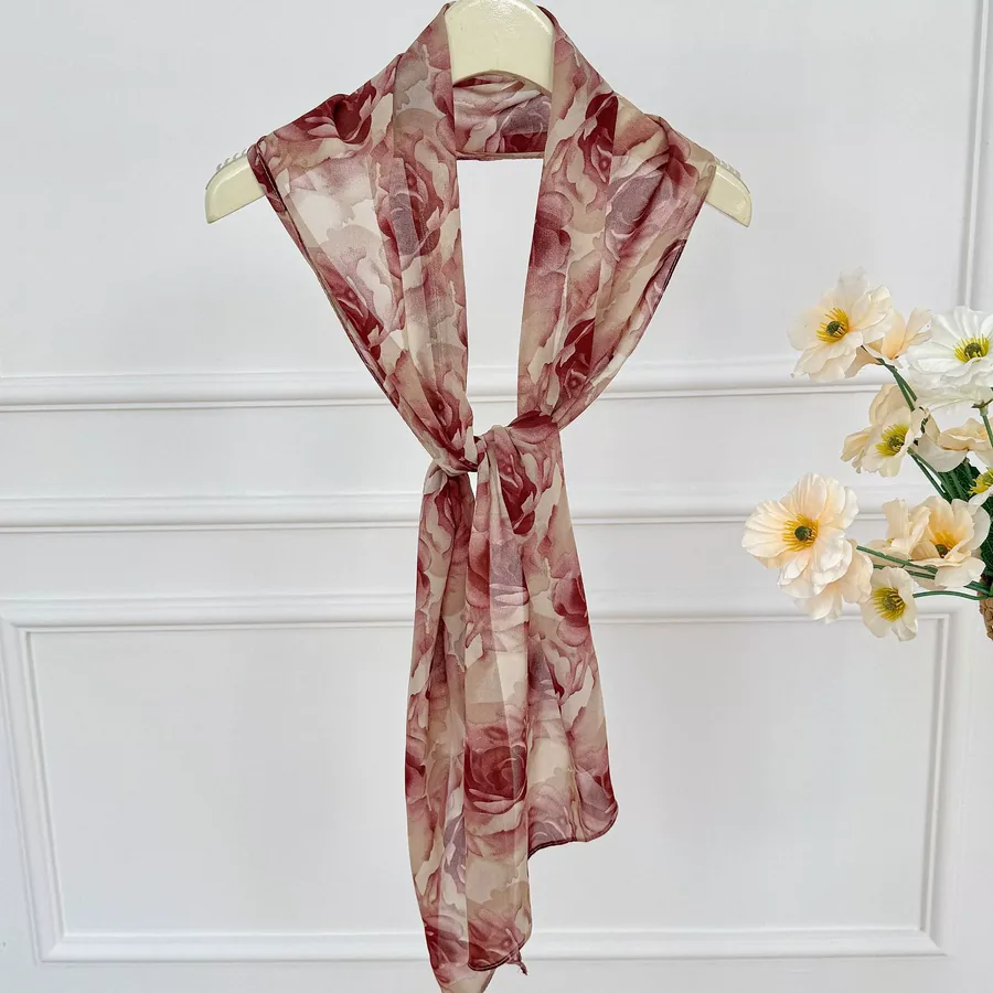 Polka Dot Long Silk Scarf view 11