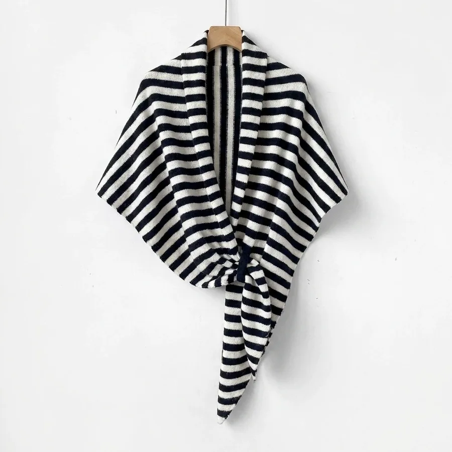 Striped Triangle Shawl view 7