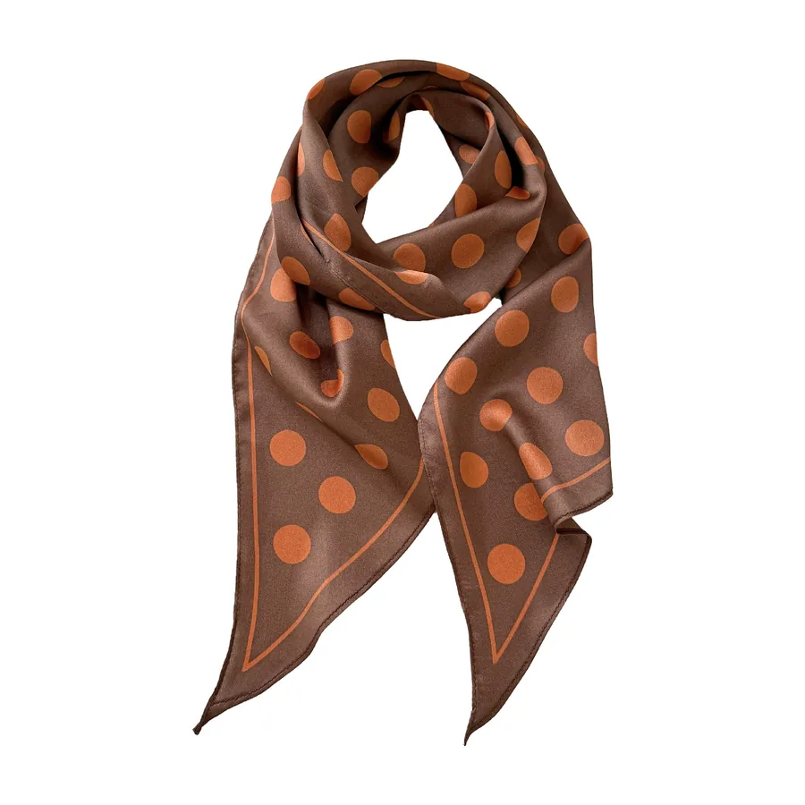 Polyester Scarf with Check and Polka Dot view 5