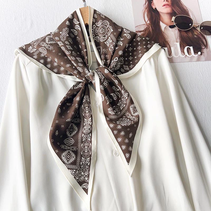 Polyester Paisley Triangle Scarf view 6