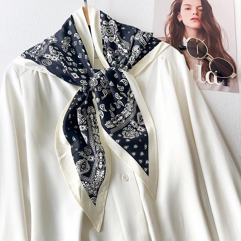 Polyester Paisley Triangle Scarf view 7