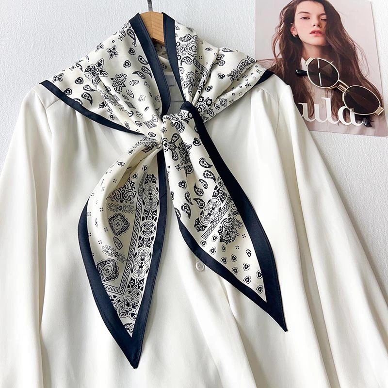 Polyester Paisley Triangle Scarf view 8