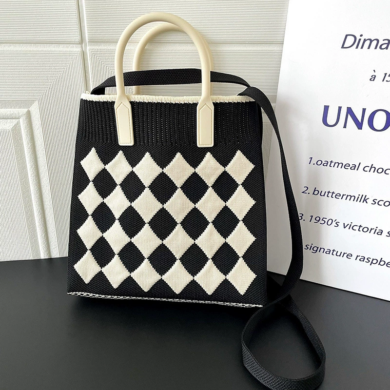 Handbag with Diamond Pattern view 8
