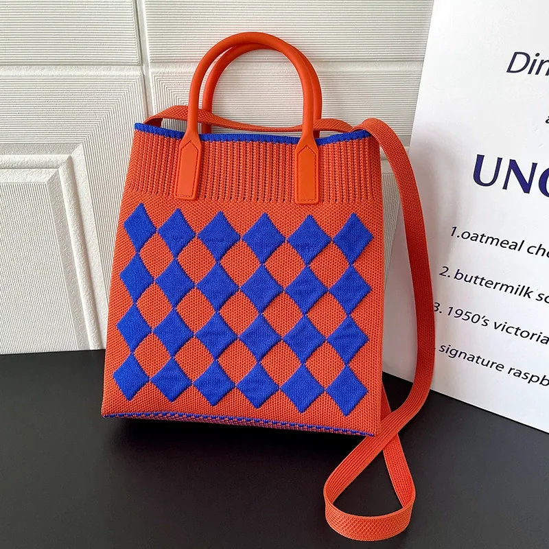 Handbag with Diamond Pattern view 9