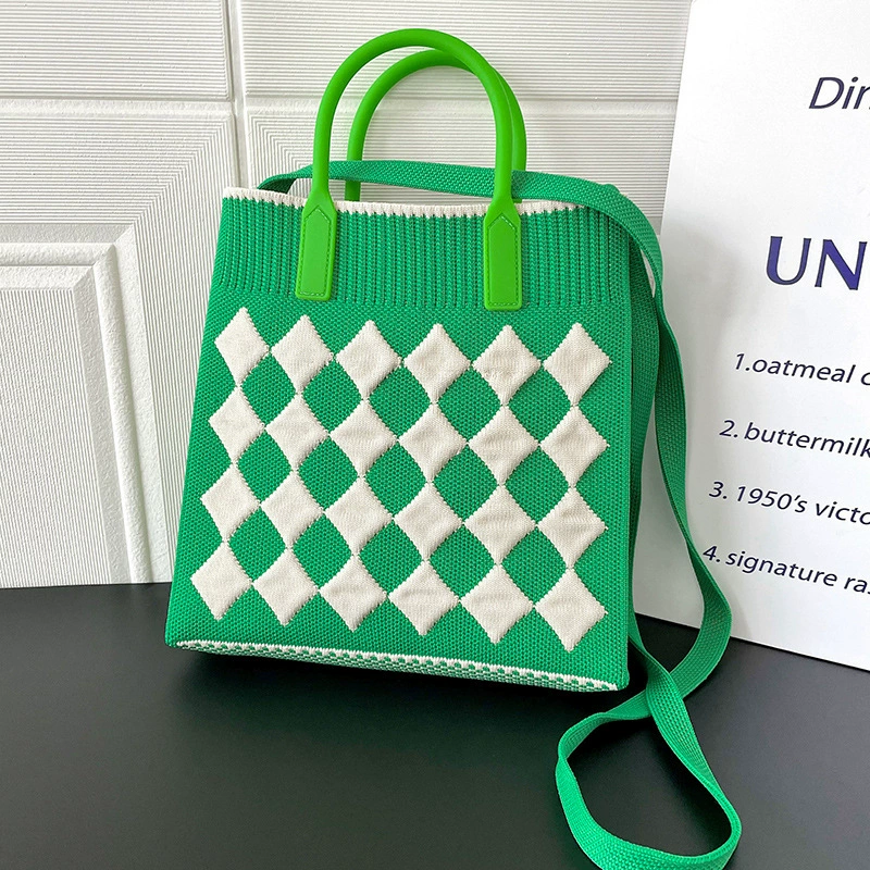 Handbag with Diamond Pattern view 10