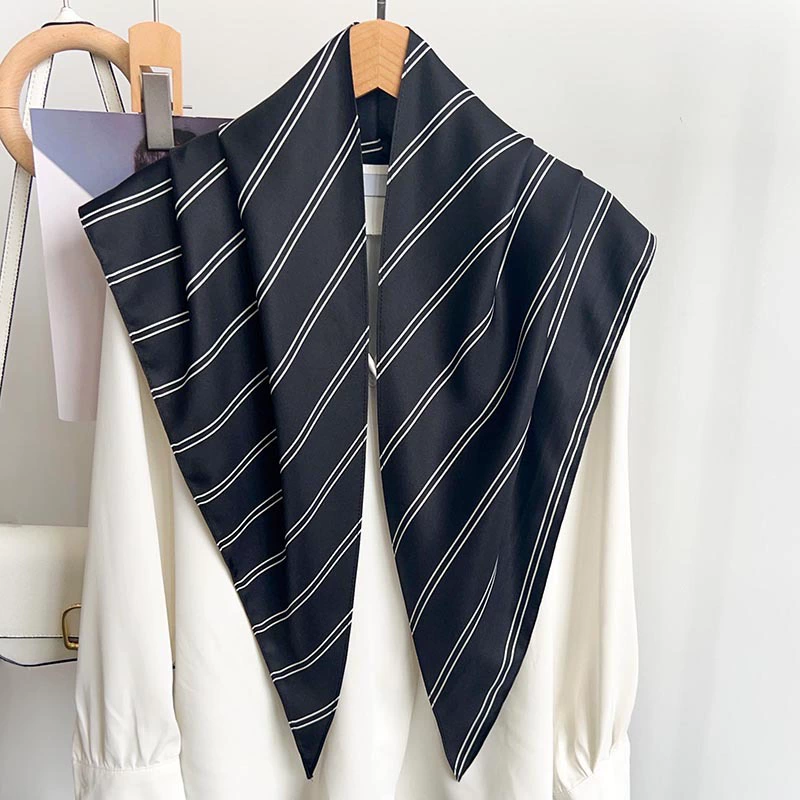 Polyester Stripe Triangle Scarf view 2
