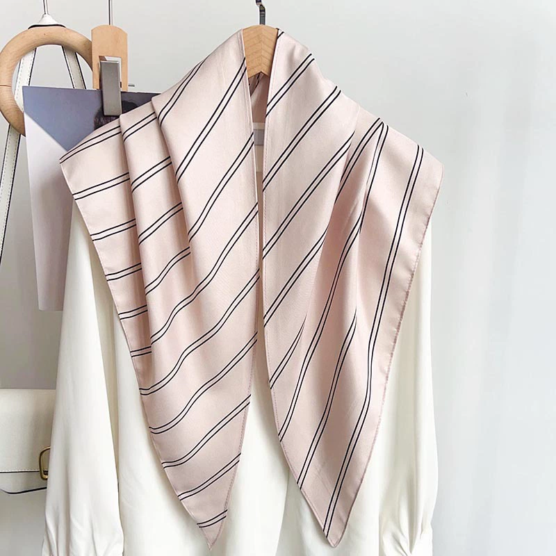 Polyester Stripe Triangle Scarf view 4