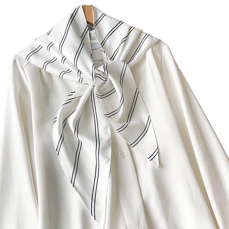 Polyester Stripe Triangle Scarf view 5