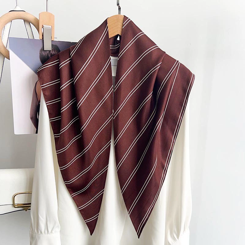 Polyester Stripe Triangle Scarf view 6