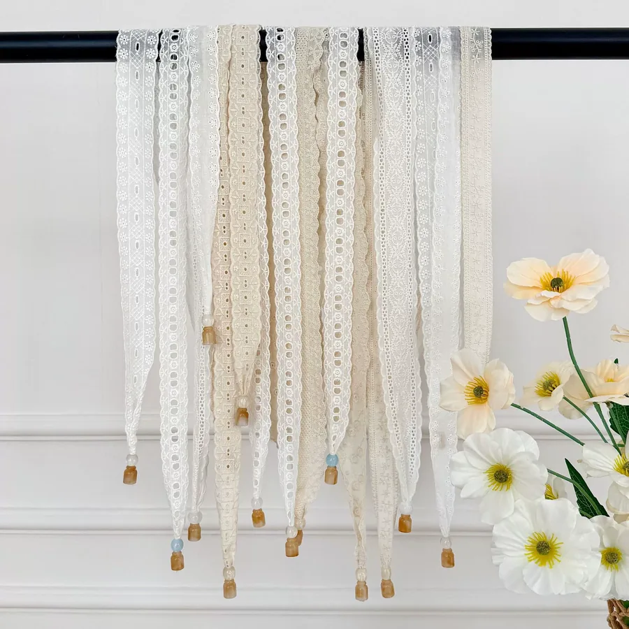 Lace Long Scarf with Tie view 3