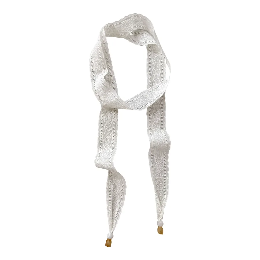 Lace Long Scarf with Tie view 5