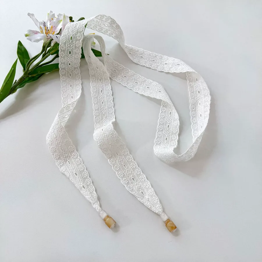 Lace Long Scarf with Tie view 8
