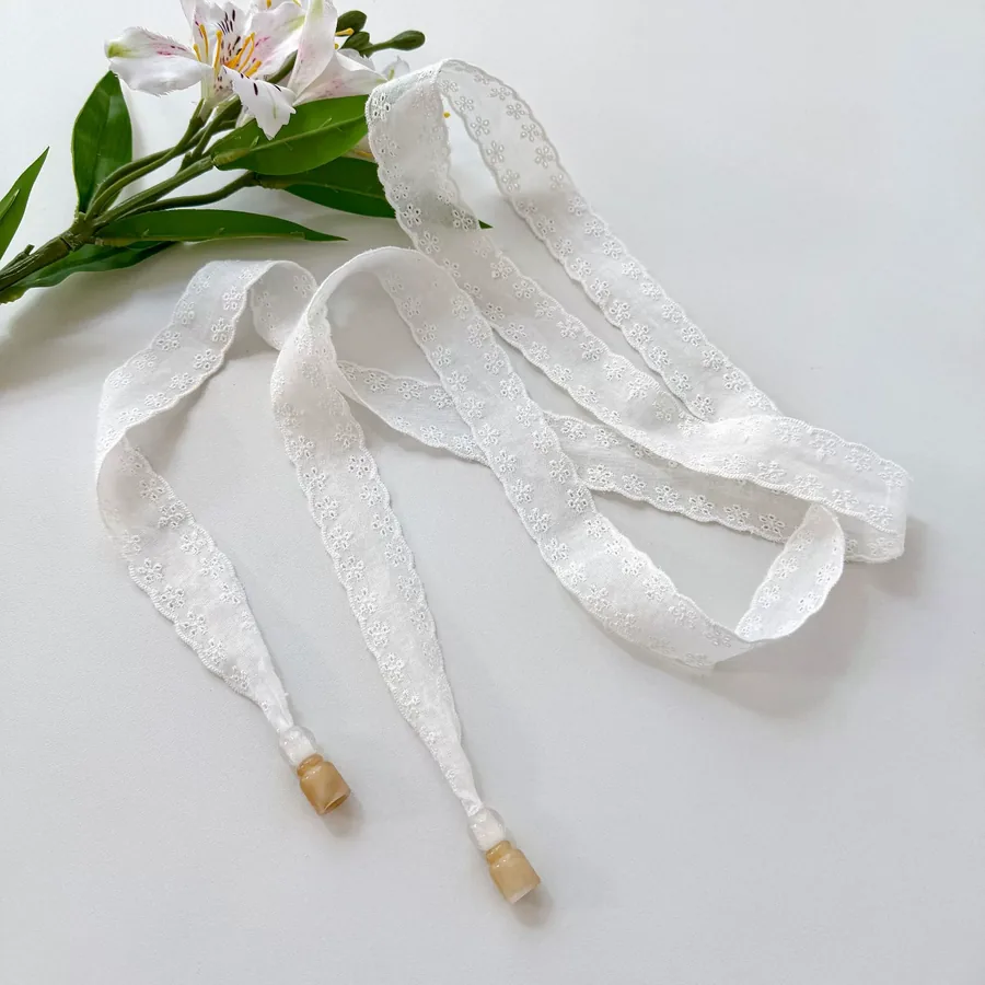 Lace Long Scarf with Tie view 10