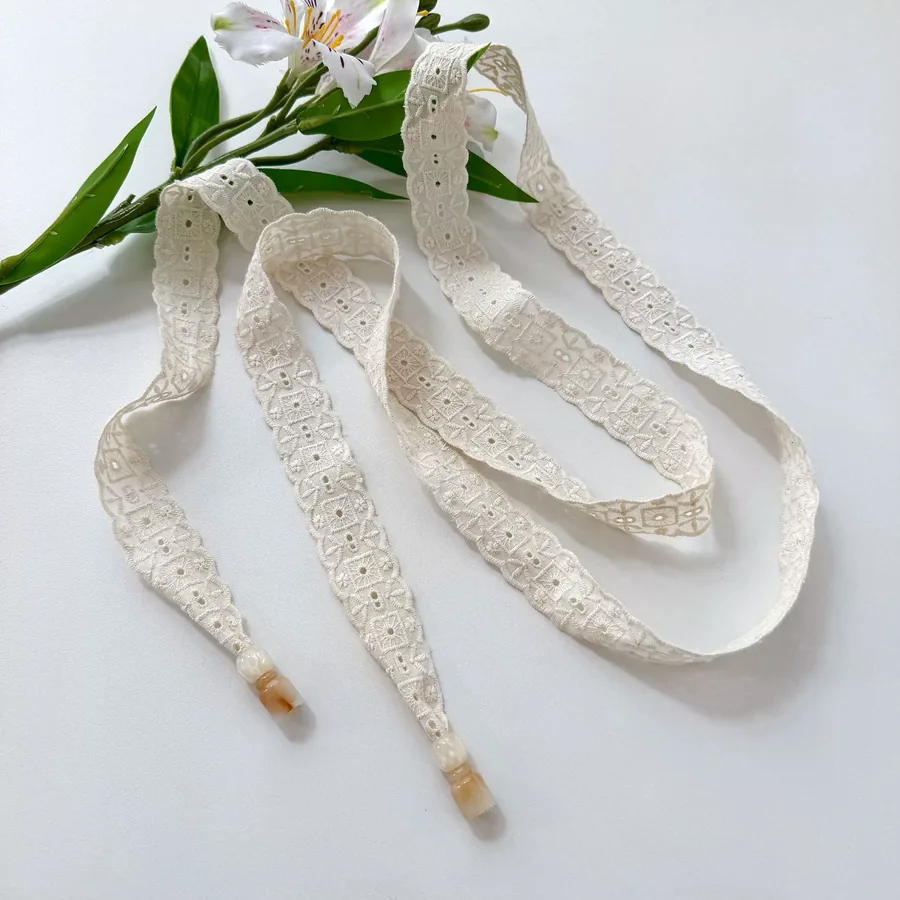 Lace Long Scarf with Tie view 11