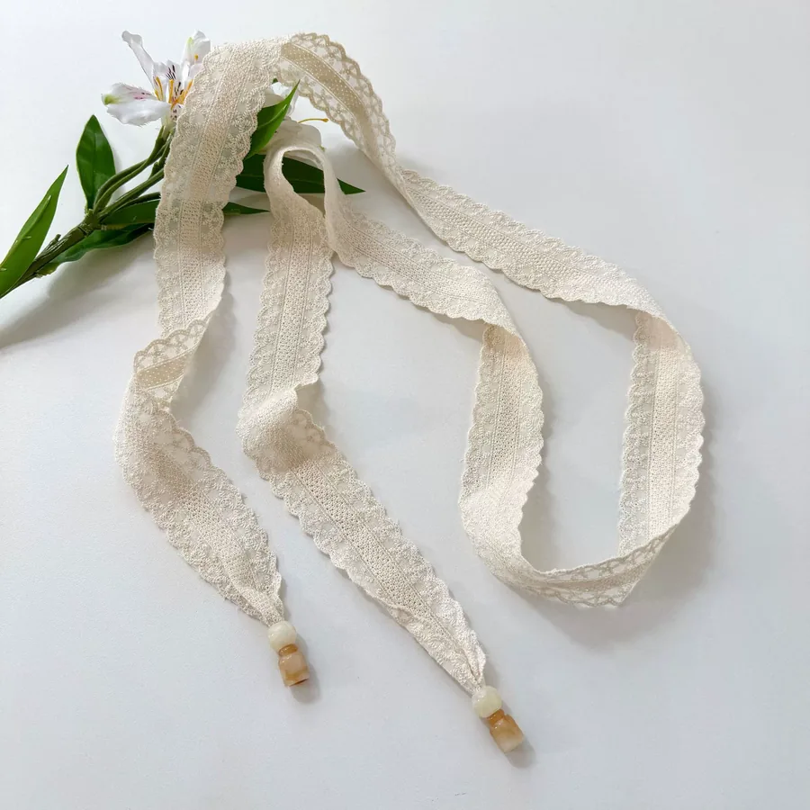 Lace Long Scarf with Tie view 12