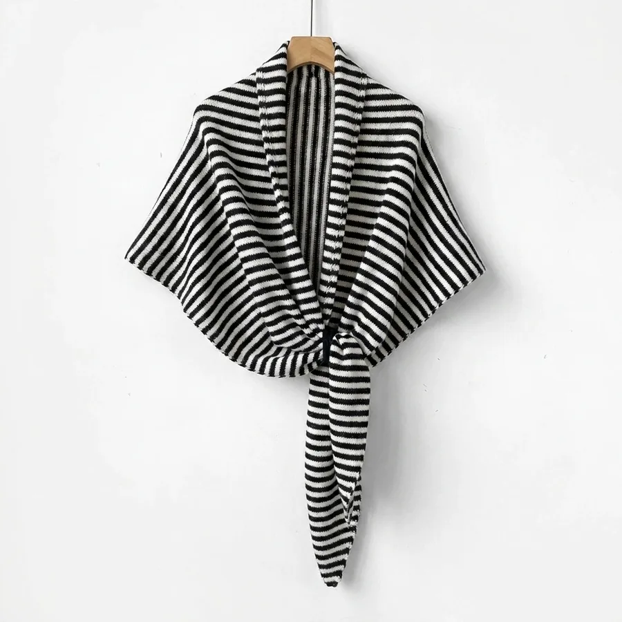 Striped Triangle Shawl view 6