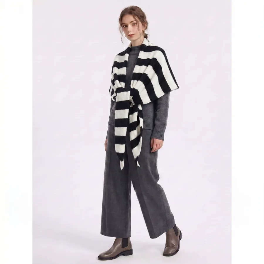 Striped Triangle Shawl