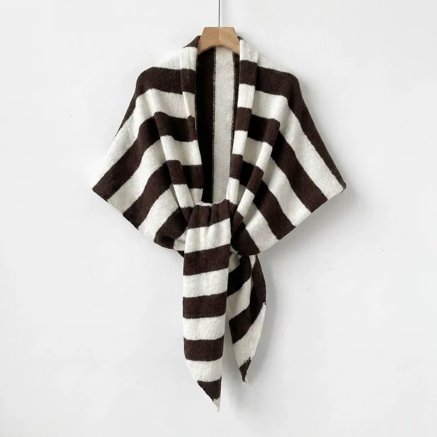 Striped Triangle Shawl view 6