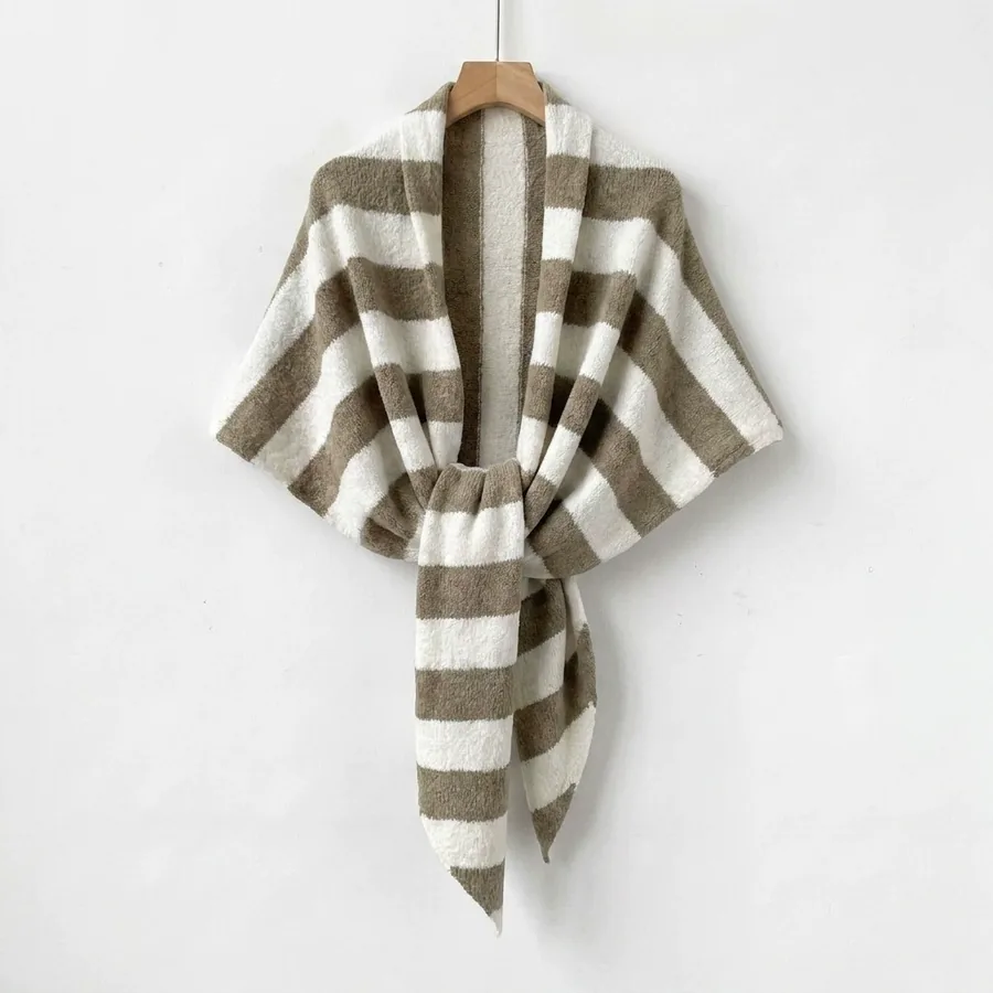 Striped Triangle Shawl view 11
