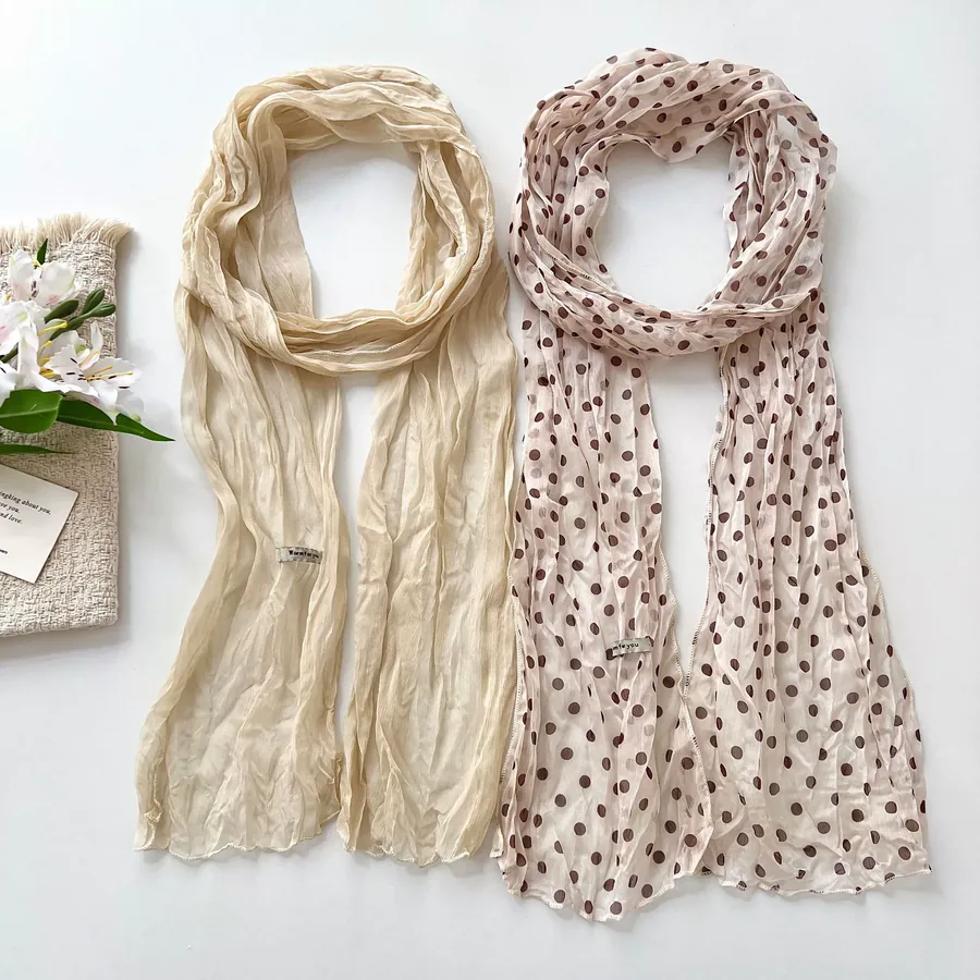 Pleated Shawl with Polka Dot view 2