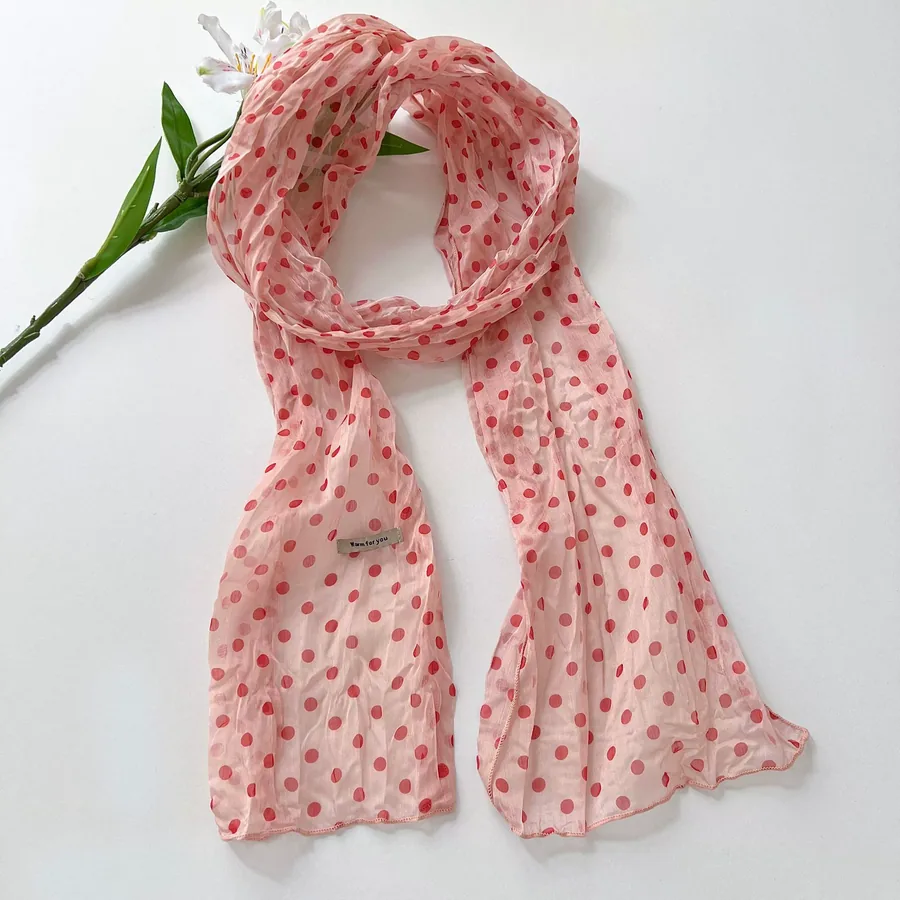 Pleated Shawl with Polka Dot view 7