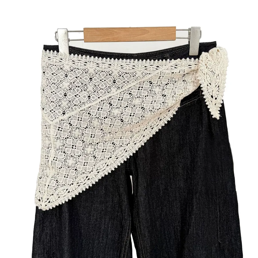 Lace Triangle Scarf with Hollow Out view 5