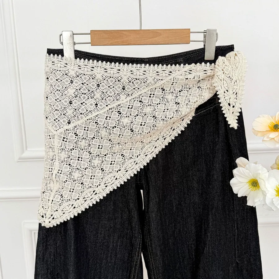 Lace Triangle Scarf with Hollow Out view 9
