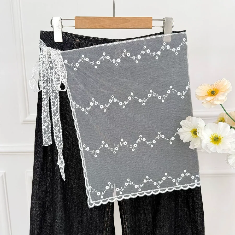 Lace Mesh Skirt Scarf view 6
