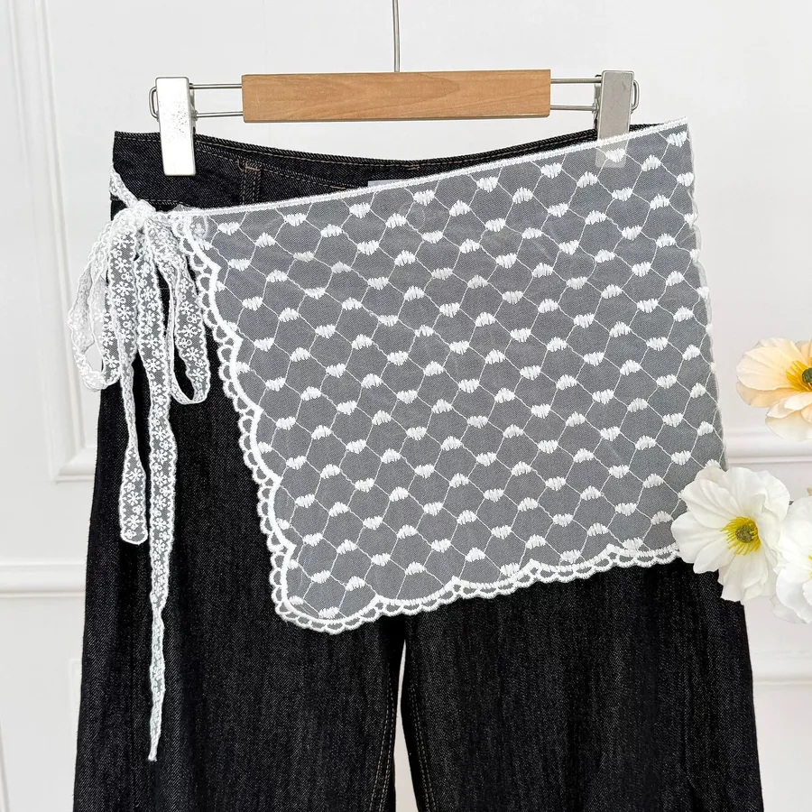 Lace Mesh Skirt Scarf view 8