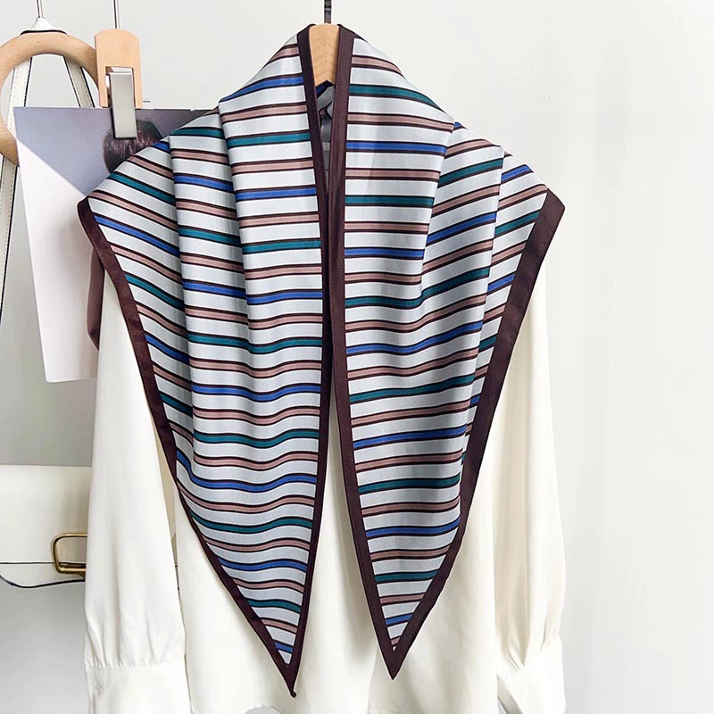 Polyester Stripe Triangle Scarf