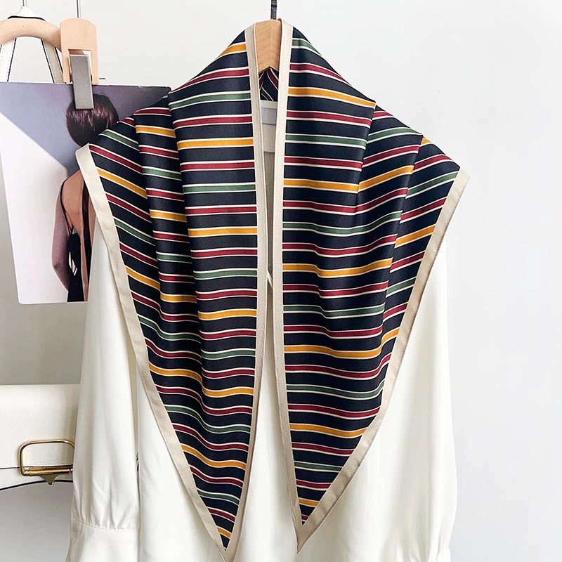 Polyester Stripe Triangle Scarf view 2