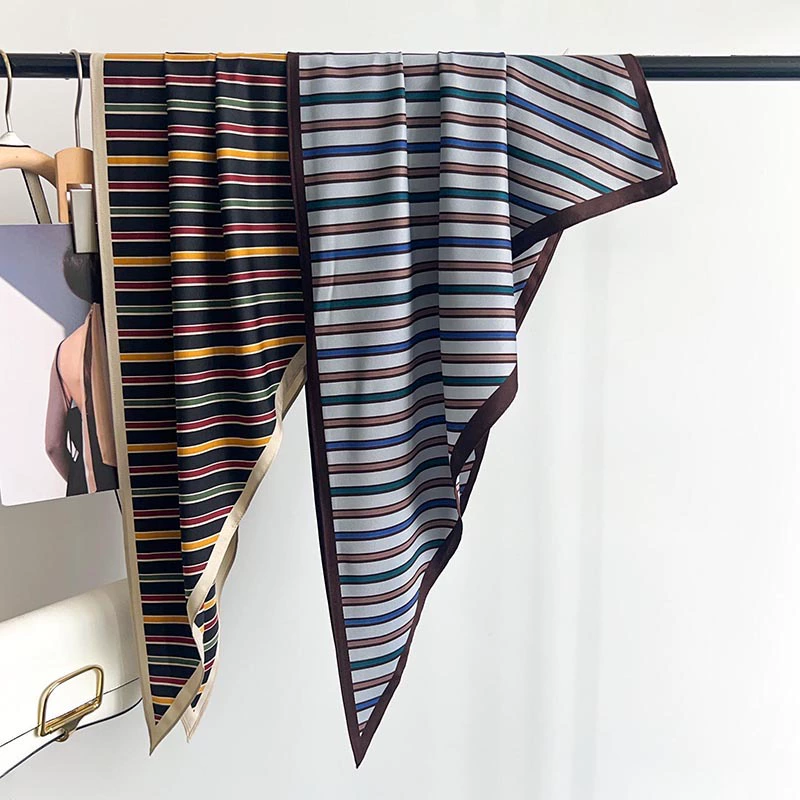 Polyester Stripe Triangle Scarf view 3