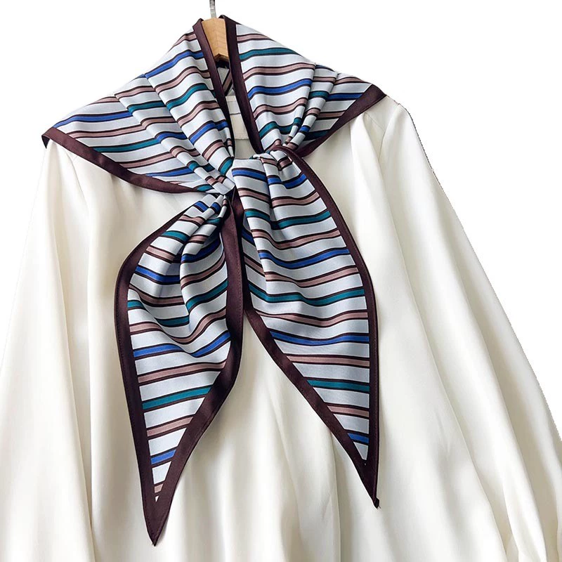 Polyester Stripe Triangle Scarf view 5