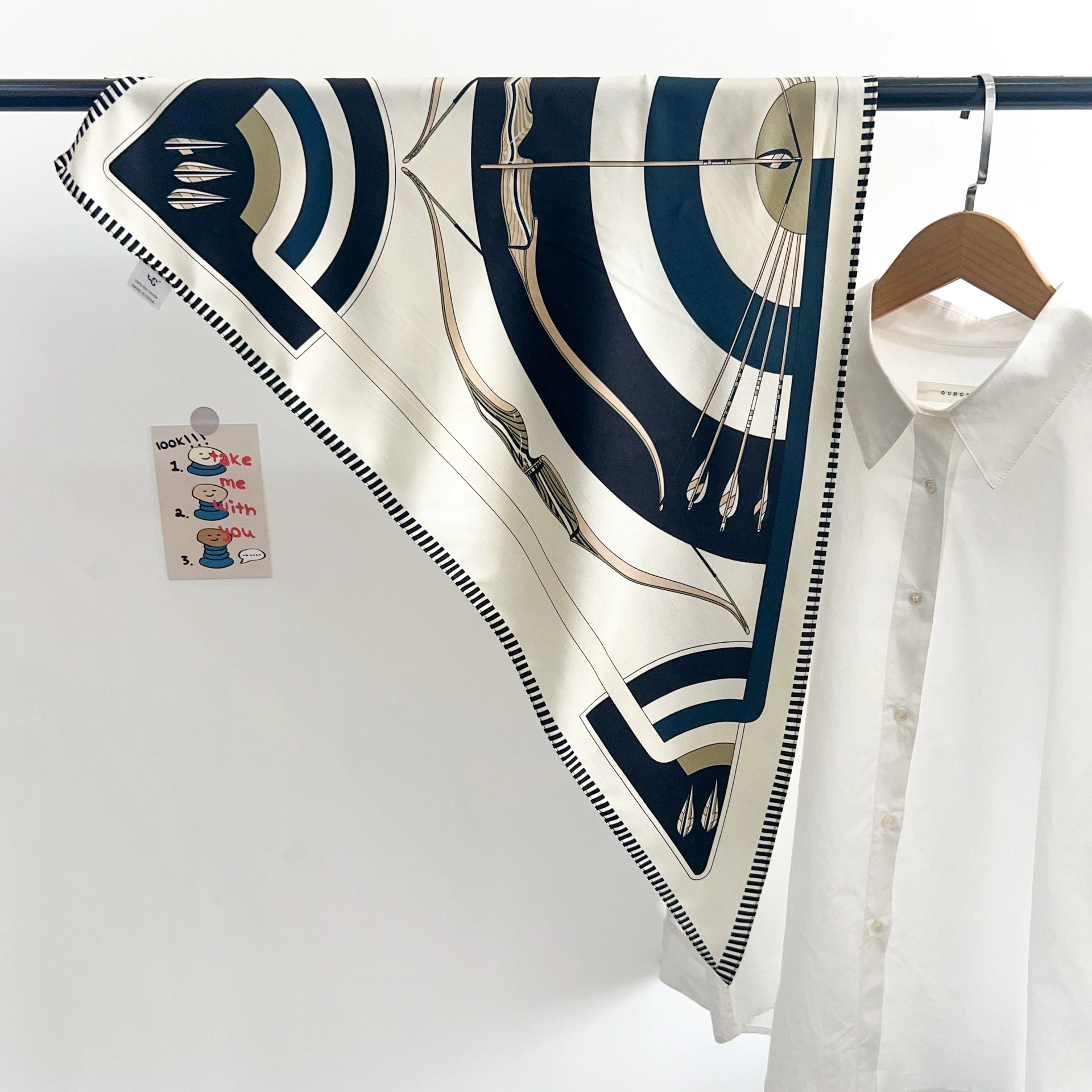 Polyester Stripe Triangle Scarf view 4