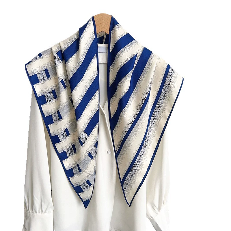 Polyester Stripe Triangle Scarf view 5
