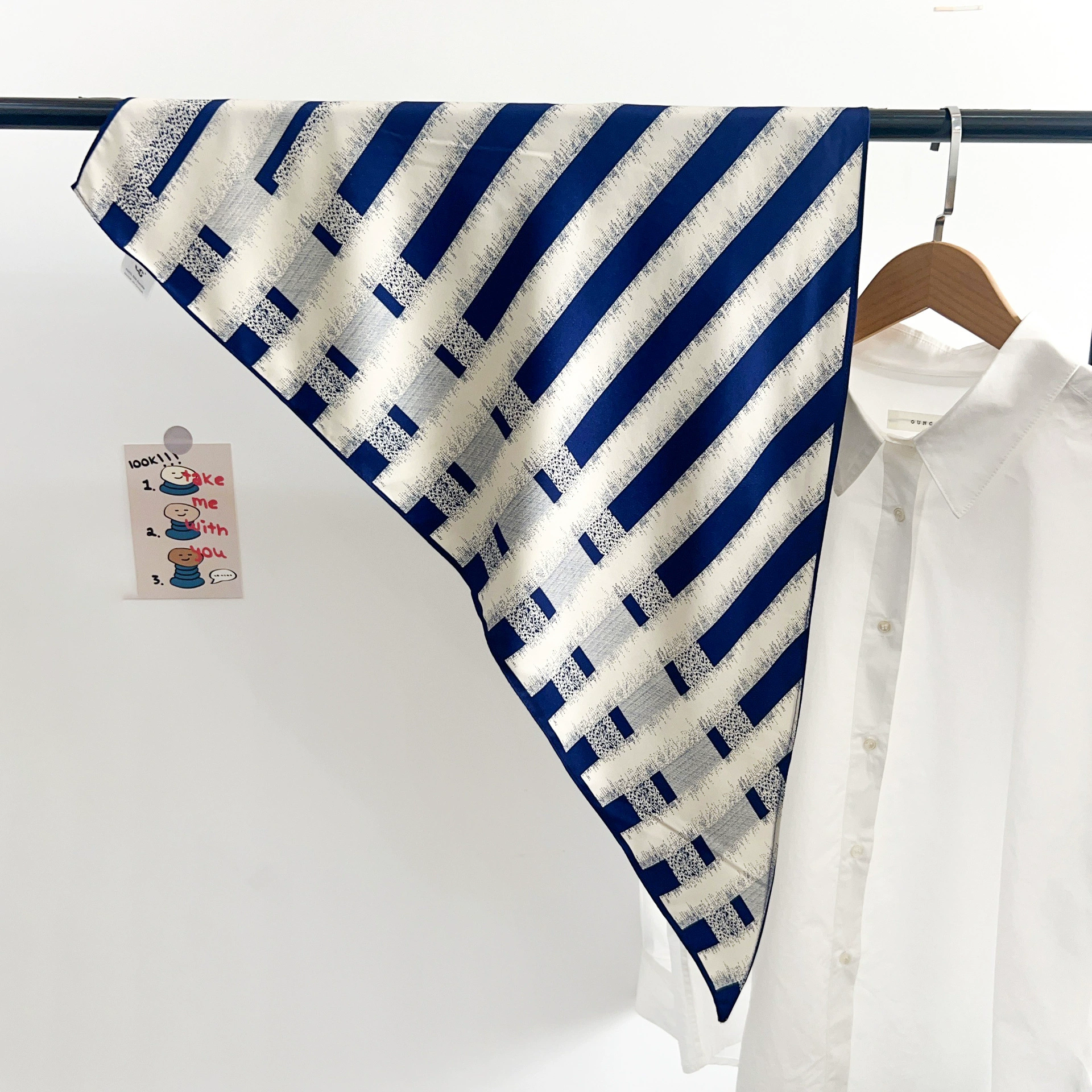 Polyester Stripe Triangle Scarf view 6
