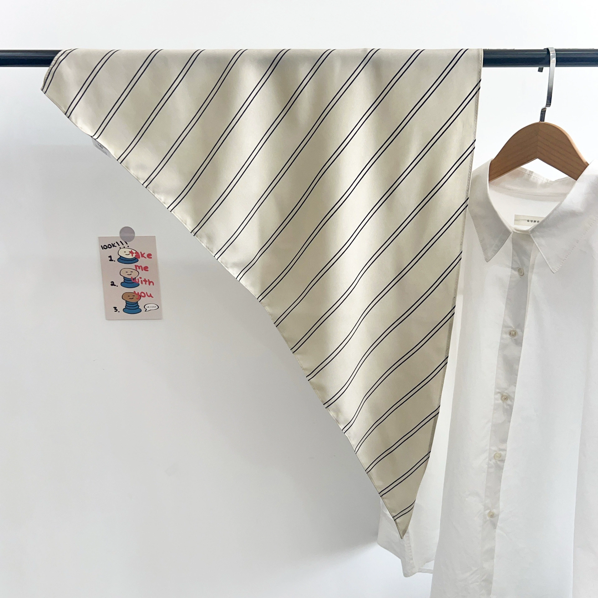 Polyester Stripe Triangle Scarf view 9