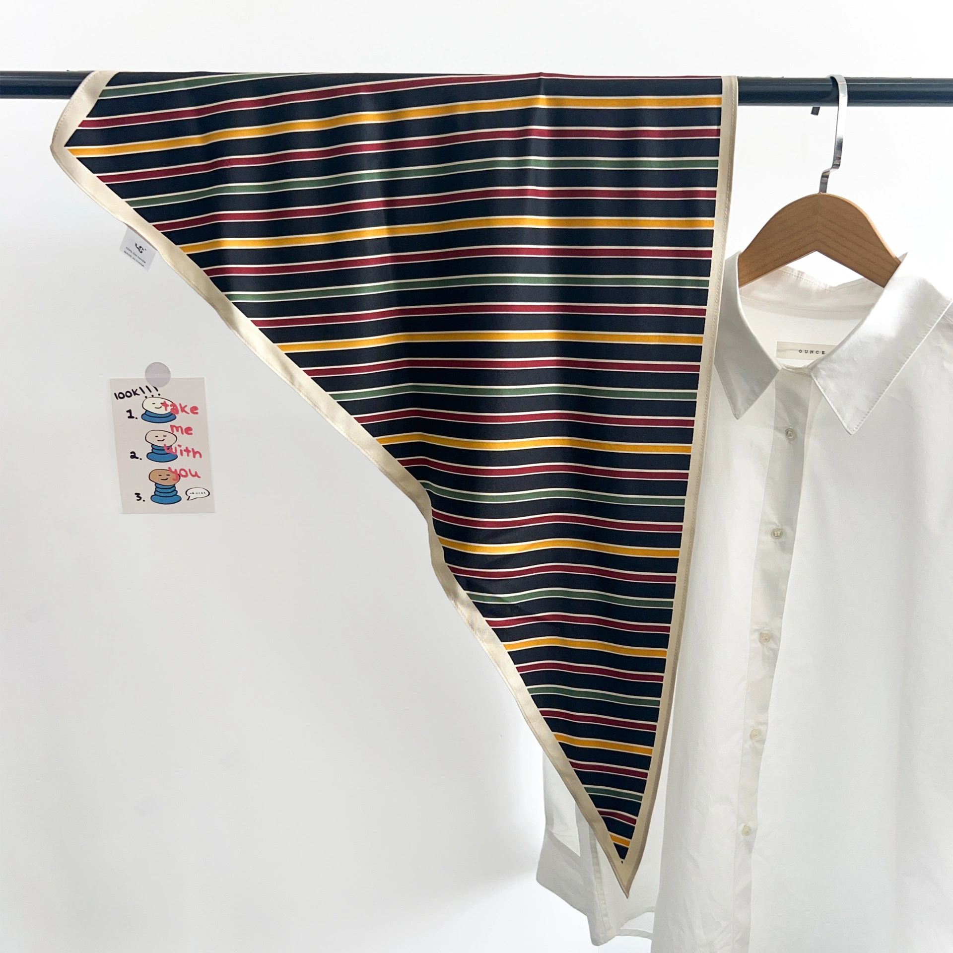 Polyester Stripe Triangle Scarf view 12