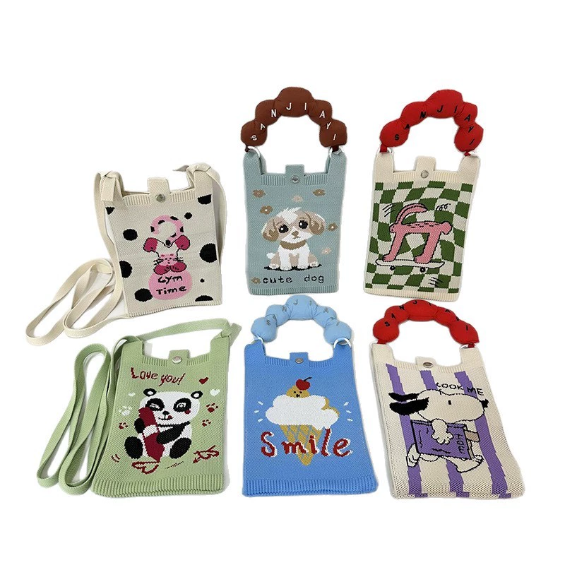 Cartoon Knitted Phone Bag view 5