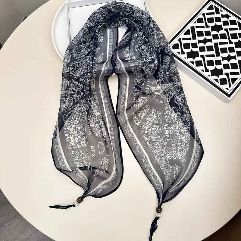Silk Beaded Long Scarf