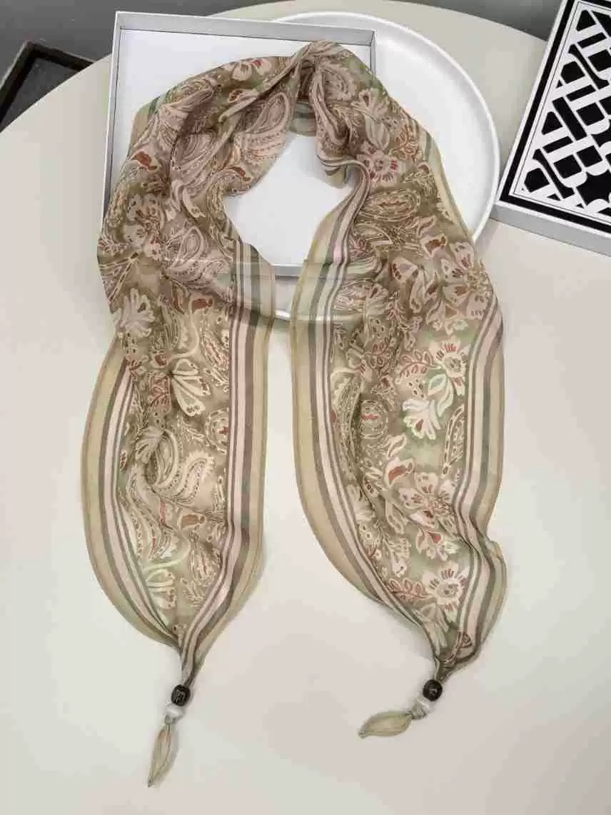 Silk Beaded Long Scarf view 6