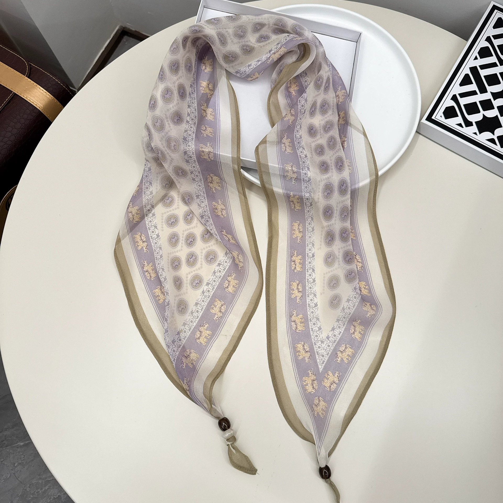 Silk Beaded Long Scarf view 7
